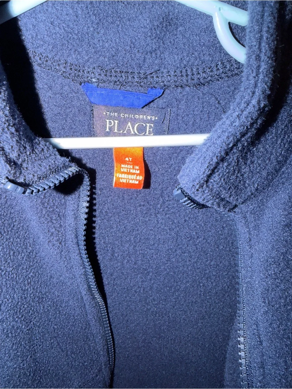 Children's Place Blue Construction Print Winter Jacket - plus removable fleece